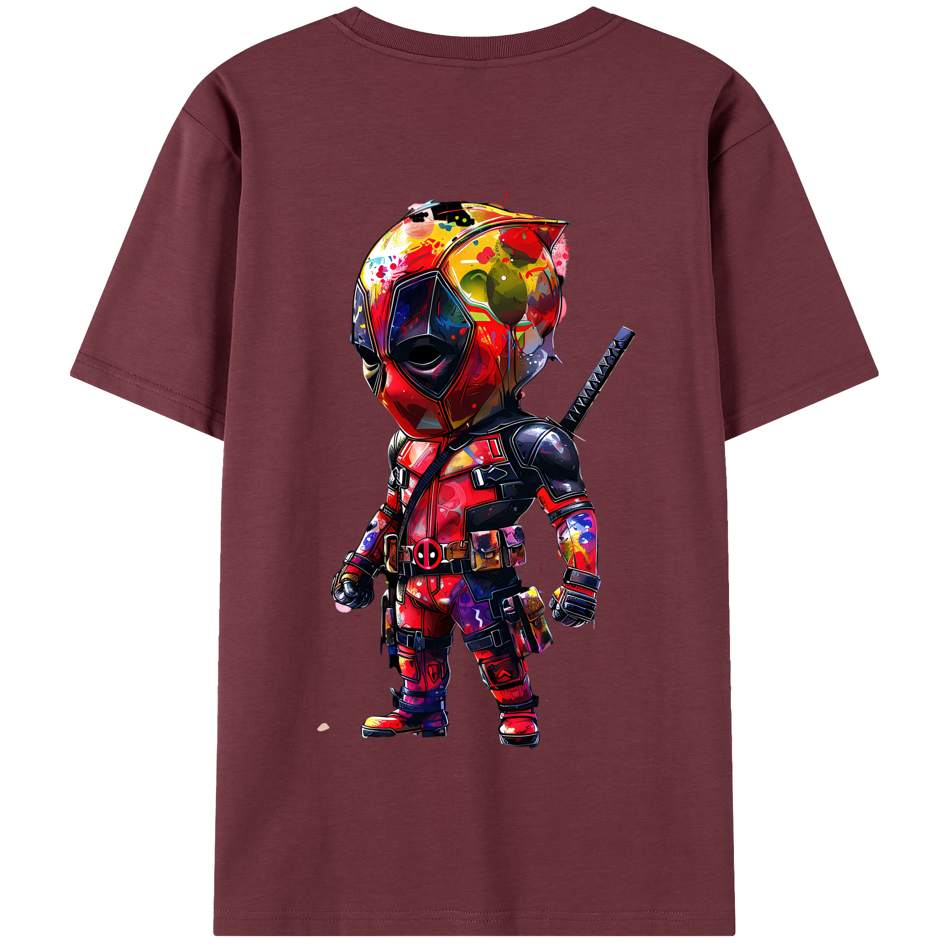 （画像用） Deadpool デッドプール 綿100％半袖Tシャツ（背面プリント）